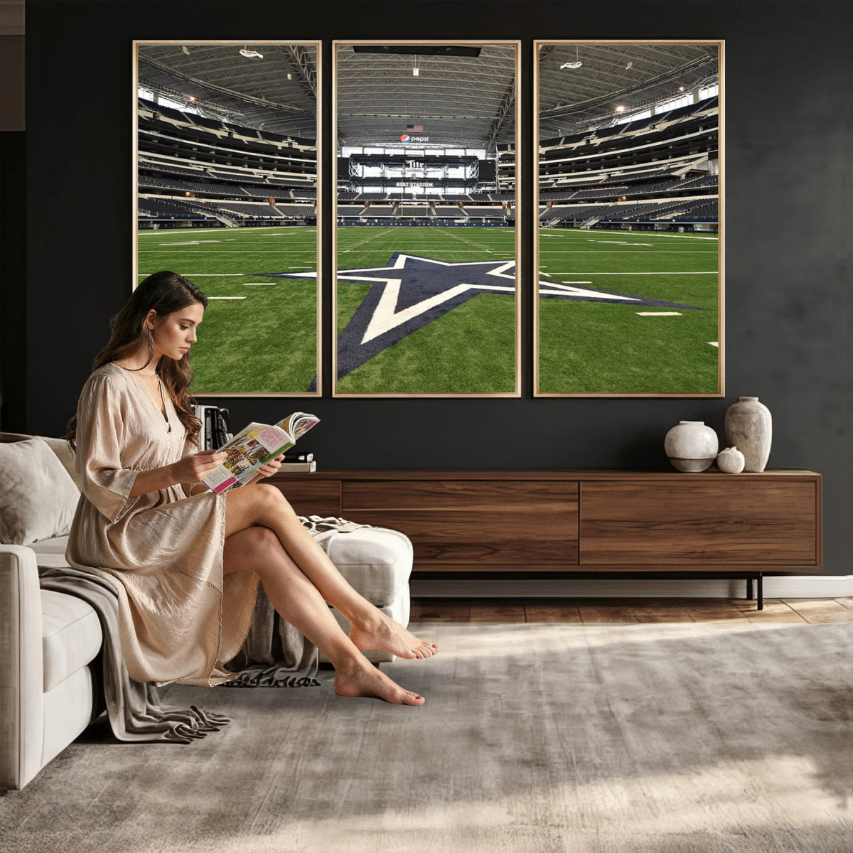 14834-MGV-CV-36X24 - Dallas Cowboys Football Team Print - Arlington AT&T Stadium