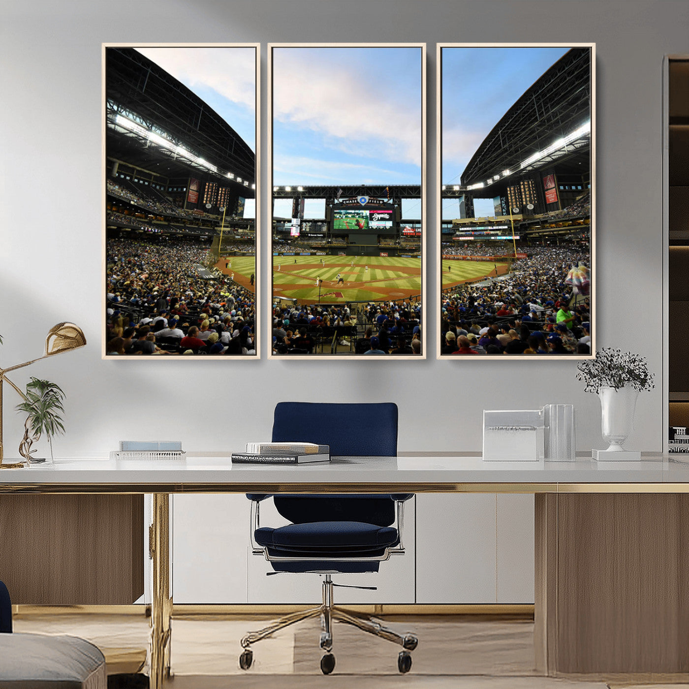 MGV-FC-48X32-3P - Arizona Diamondbacks Baseball Team Print - Phoenix Chase Field Stadium Wall Art Canvas Print