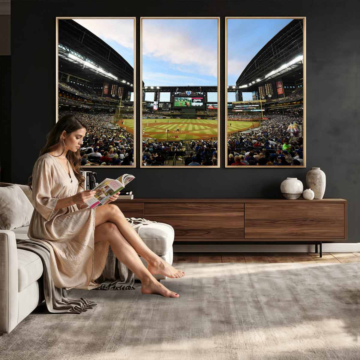 92672-MGV-CV-36X24 - Arizona Diamondbacks Team Print - Phoenix Chase Field