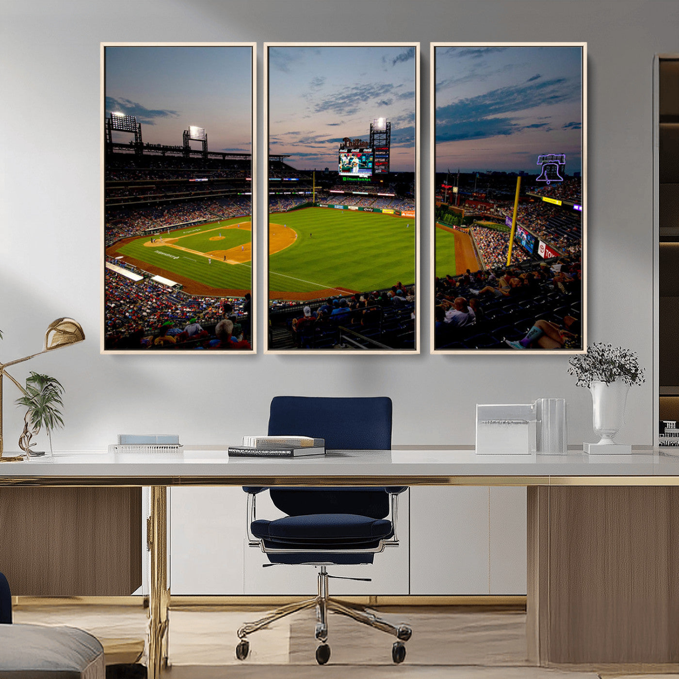 MGV-FC-48X32-3P - Philadelphia Phillies Baseball Team Print - Citizens Bank Park Stadium Wall Art Canvas Print