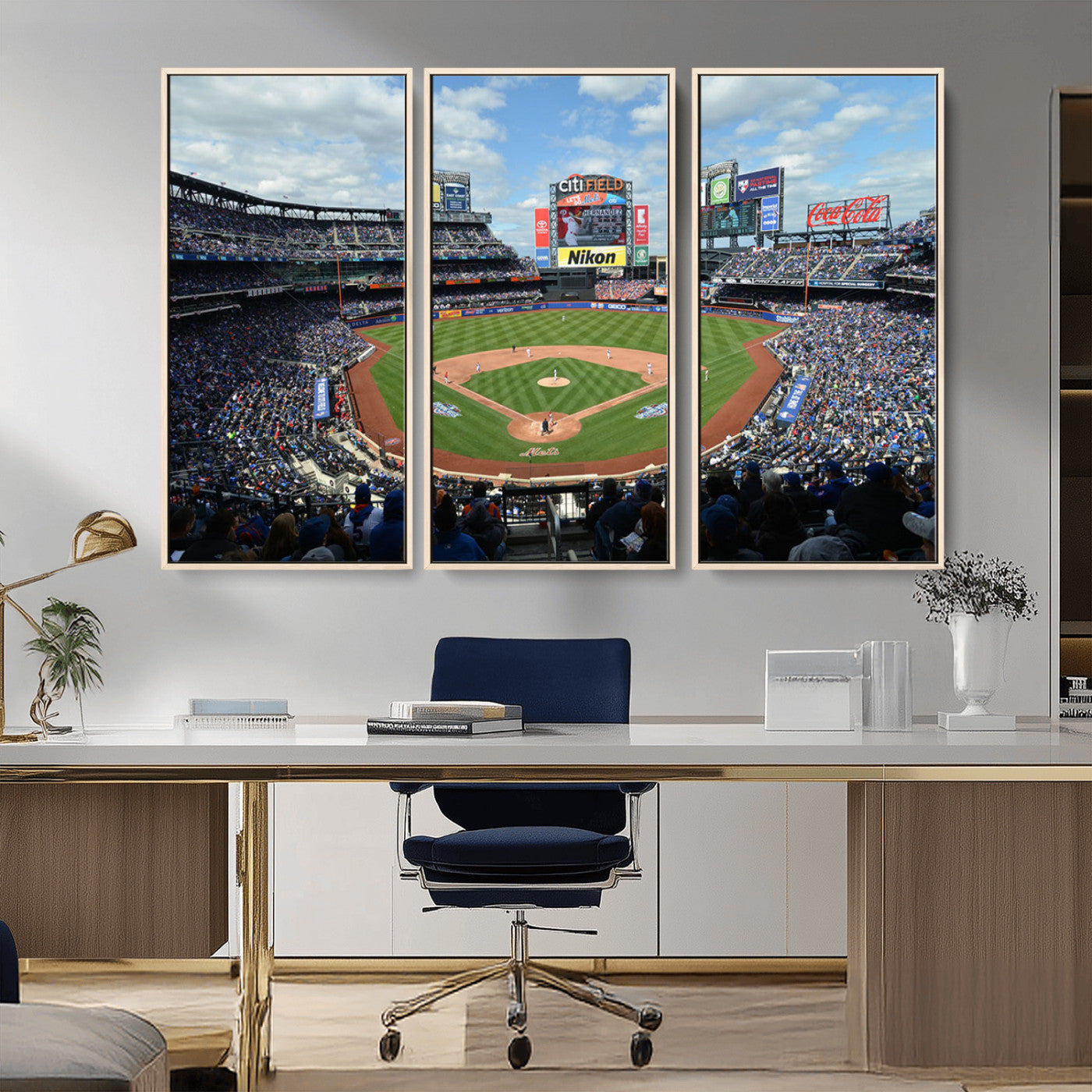 MGV-FC-48X32-3P - New York Mets Baseball Team Print - Citi Field Stadium Wall Art Canvas Print