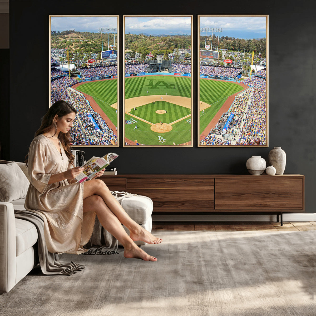 34760-MGV-CV-36X24 - Citi Field Wall Art Print | 3-Panel New York Mets Baseball Stadium Canvas Print