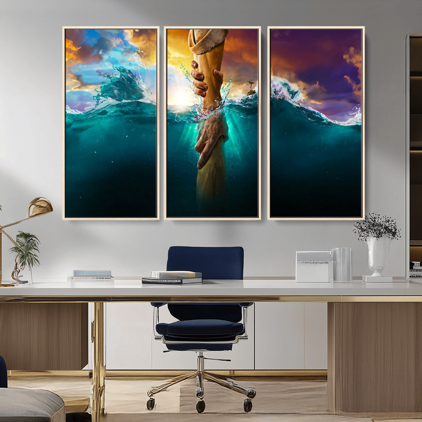 MGV-FC-48X32-3P - God Hand Wall Art Canvas Print