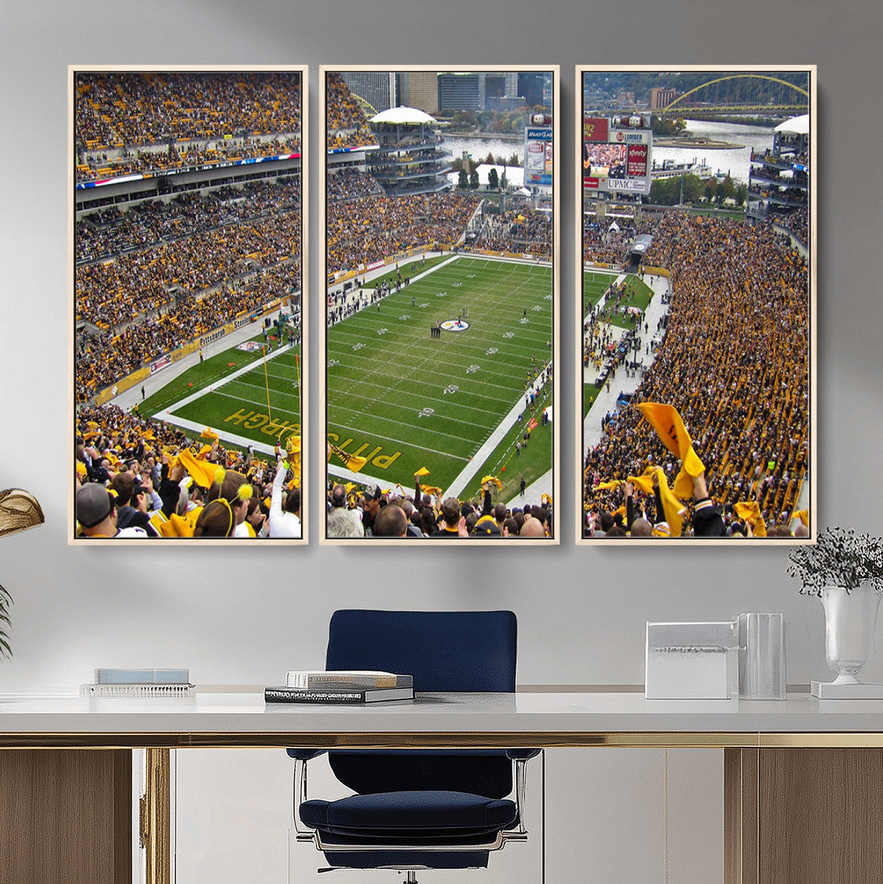 51419-MGV-FC-48X32-3P - Pittsburgh Steelers Print - Pittsburgh Heinz Field Stadium Wall Art Canvas Print