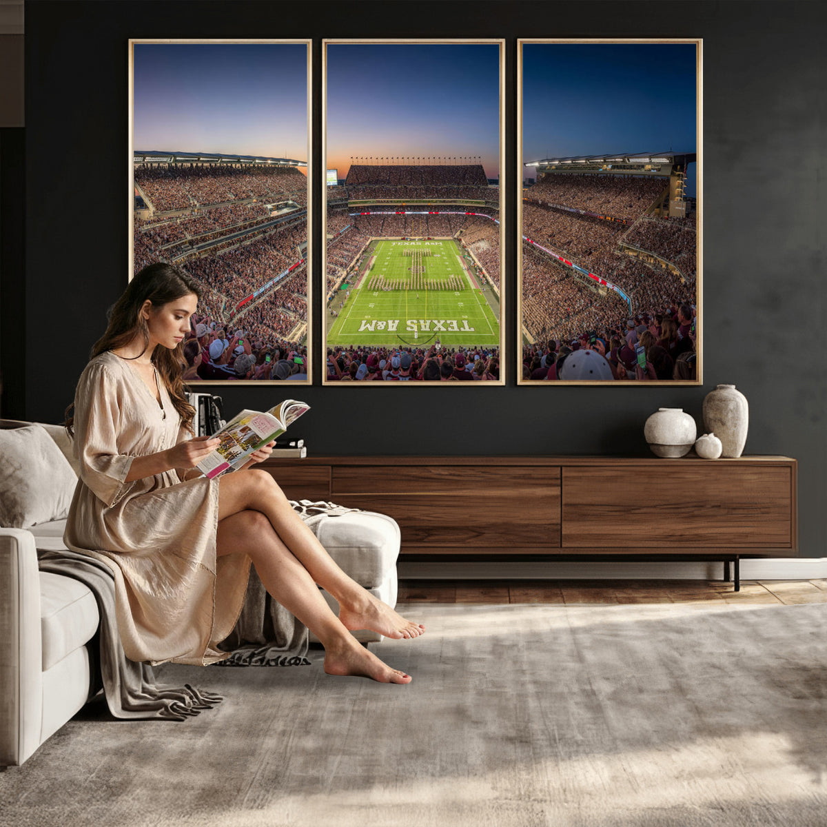 17421-MGV-CV-36X24 - Kyle Field Wall Art Print | Large Texas A&M Aggies Football Canvas Print for Sports Enthusiasts |