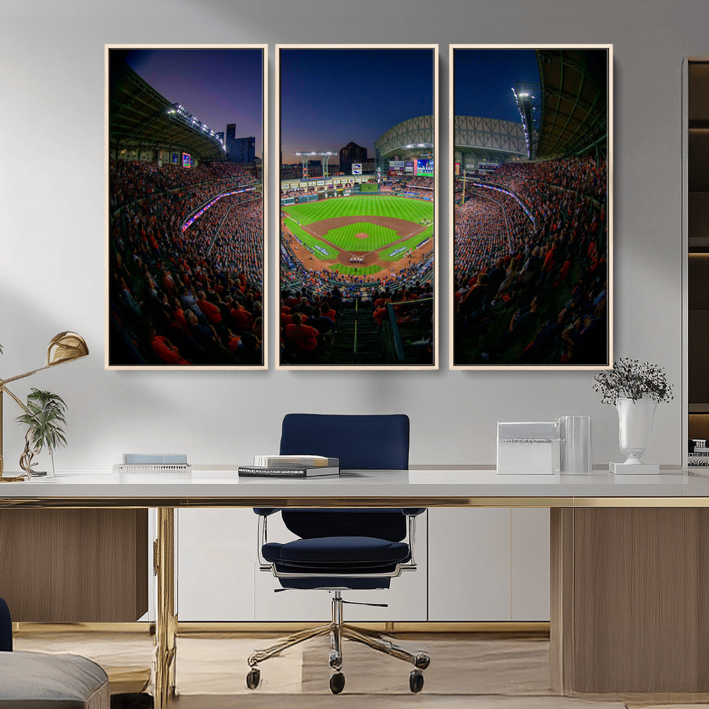 MGV-FC-48X32-3P - Houston Astros Baseball Team Print - Houston Minute Maid Park Stadium Wall Art Canvas Print