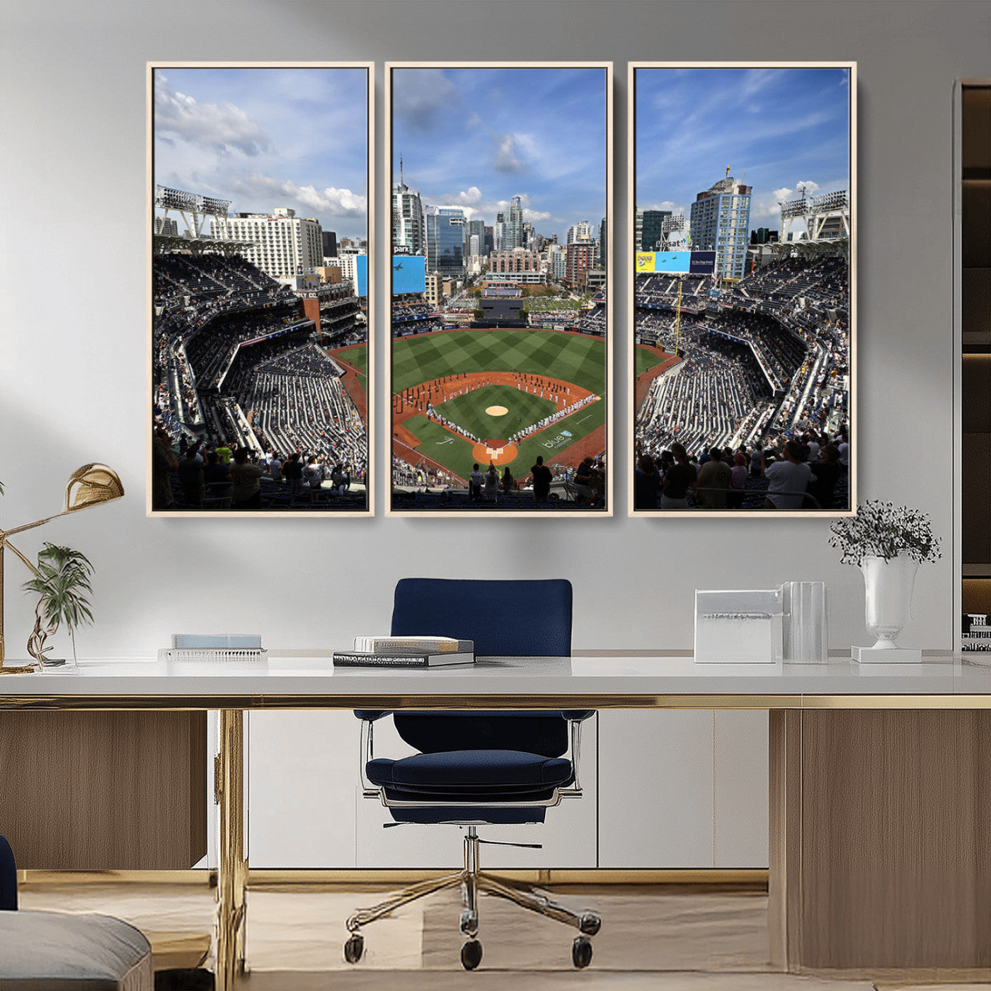 MGV-FC-48X32-3P - San Diego Padres Baseball Team Print - Petco Park Stadium Wall Art Canvas Print