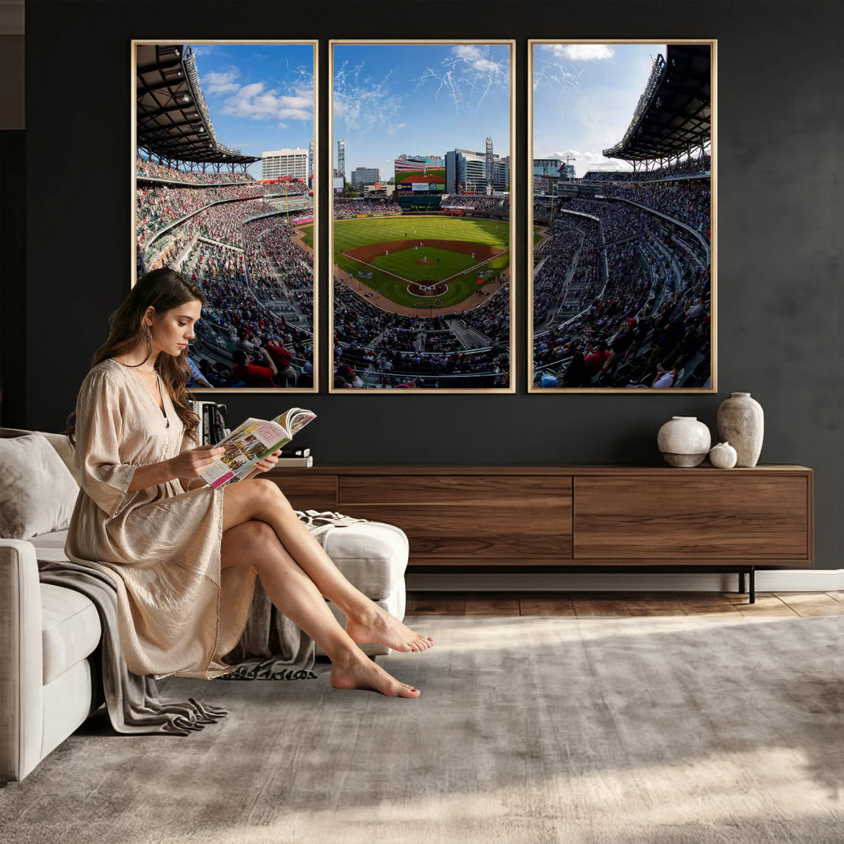 78608-MGV-CV-36X24 - Truist Park Stadium Canvas Wall Art, Atlanta Braves Game Day Decor