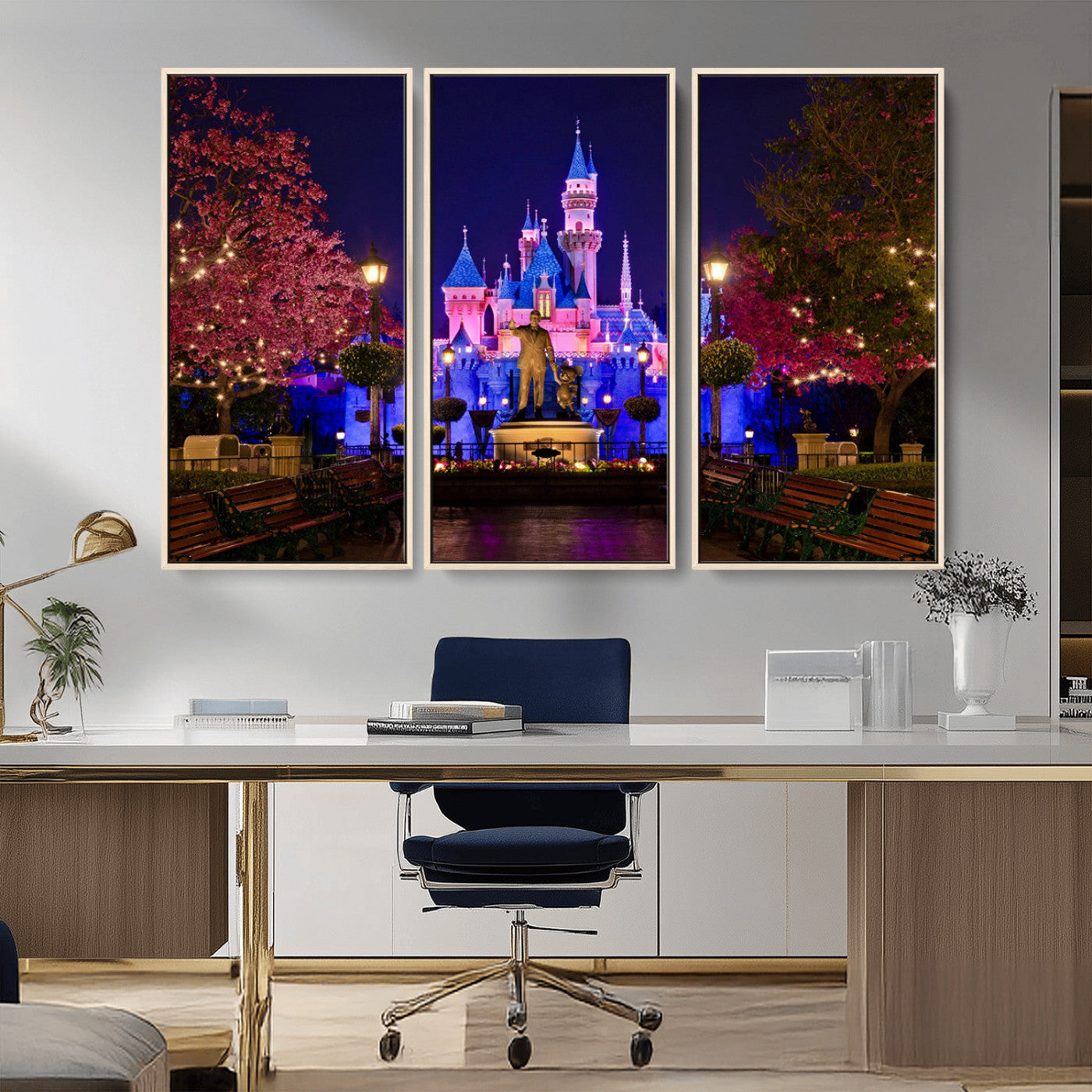 MGV-FC-48X32-3P - Castle Large Wall Art Disney Magic Kingdom Kids Room Decor - Disney World Christmas Home Decor Child