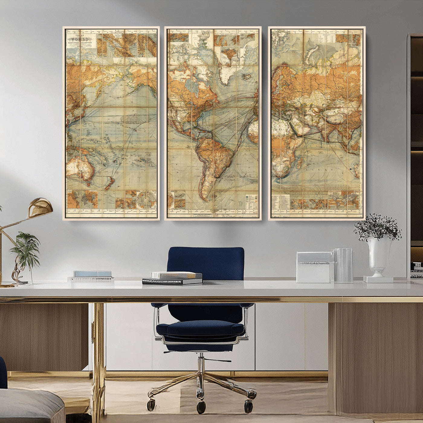 MGV-FC-48X32-3P - Push Pin World Map Canvas Print – Framed Wall Art for Couples to Track Their Travels – Anniversary