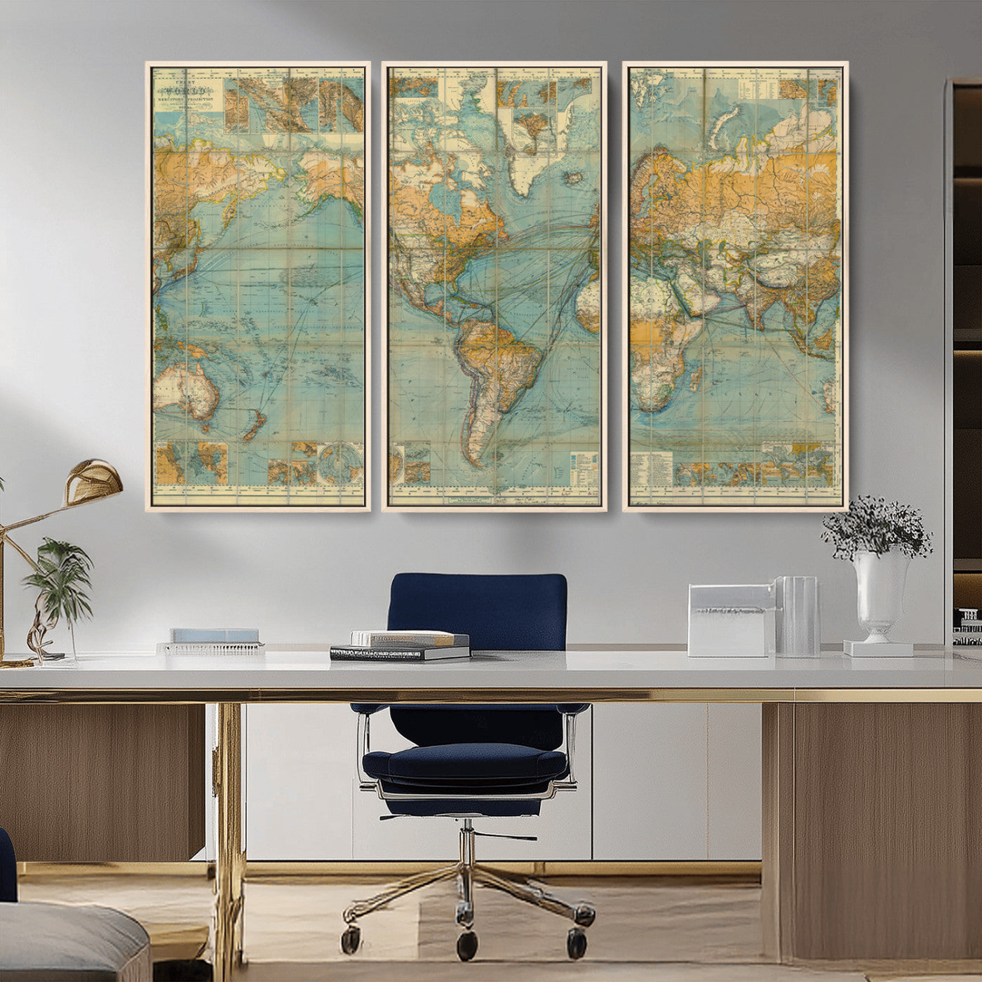 MGV-FC-48X32-3P - Push Pin World Map Canvas Print – Framed Wall Art for Couples to Track Their Travels – Anniversary