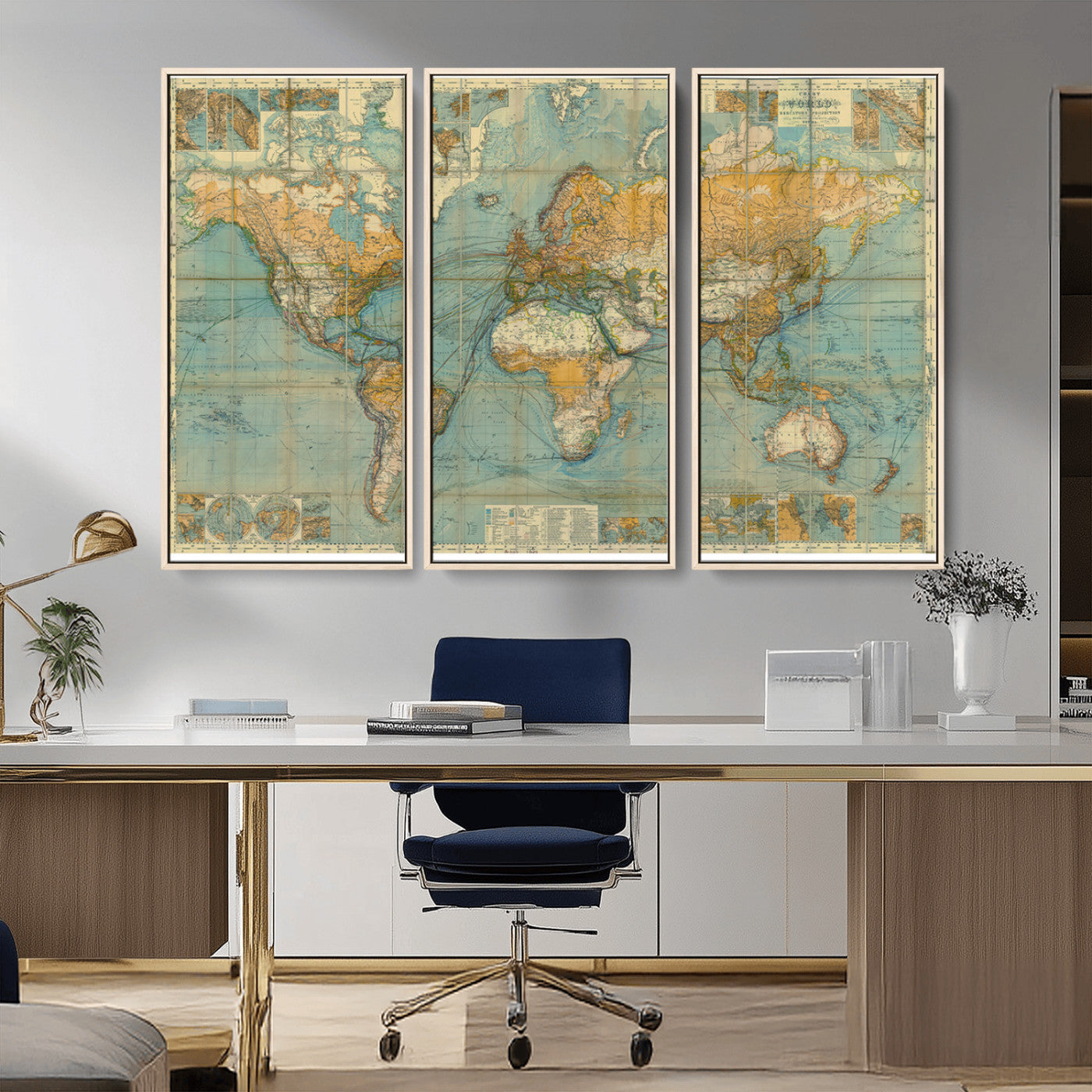 MGV-FC-48X32-3P - Push Pin World Map Canvas Print – Framed Wall Art for Couples to Track Their Travels – Anniversary