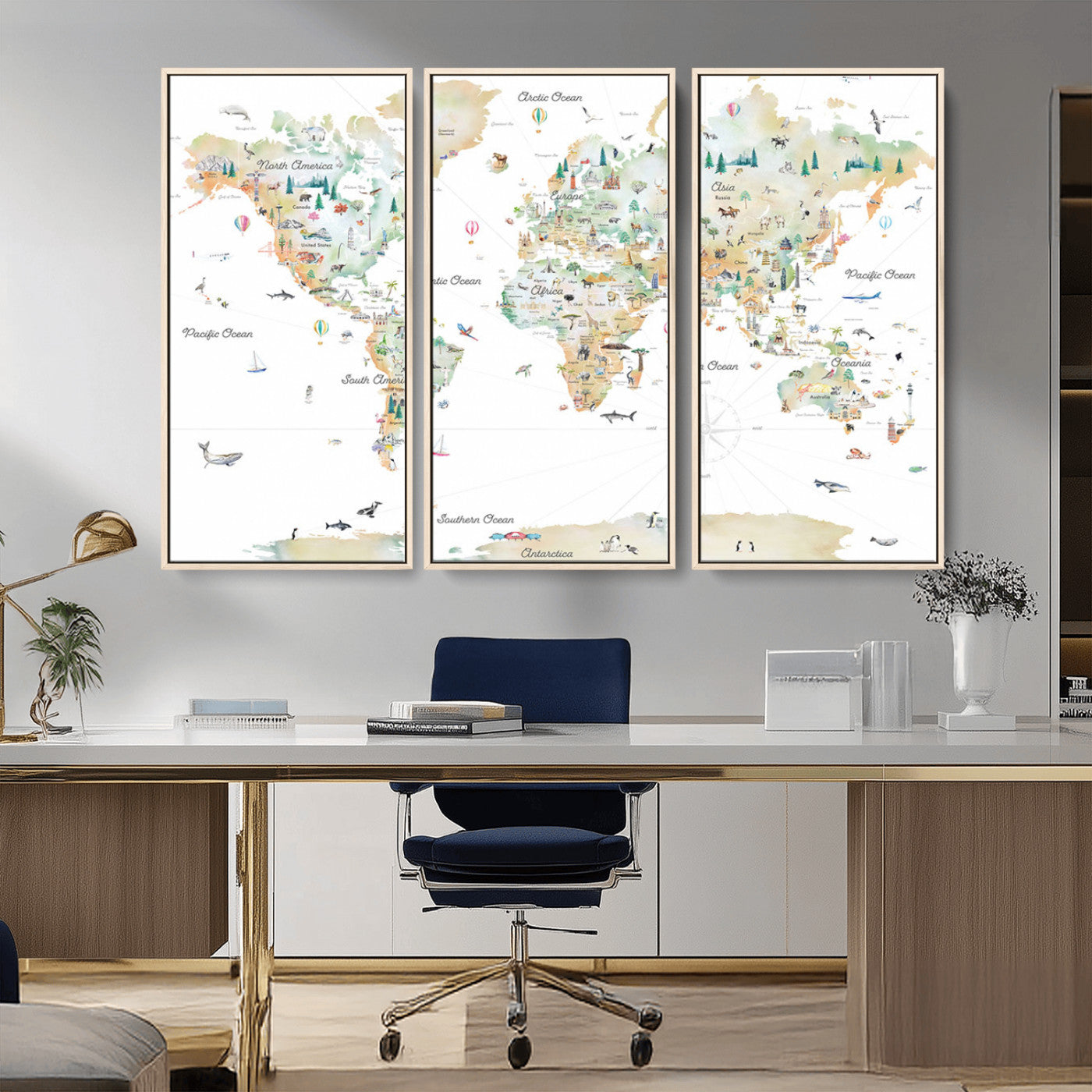 MGV-FC-48X32-3P - Push Pin World Map Canvas Print – Framed Wall Art for Couples to Track Their Travels – Anniversary