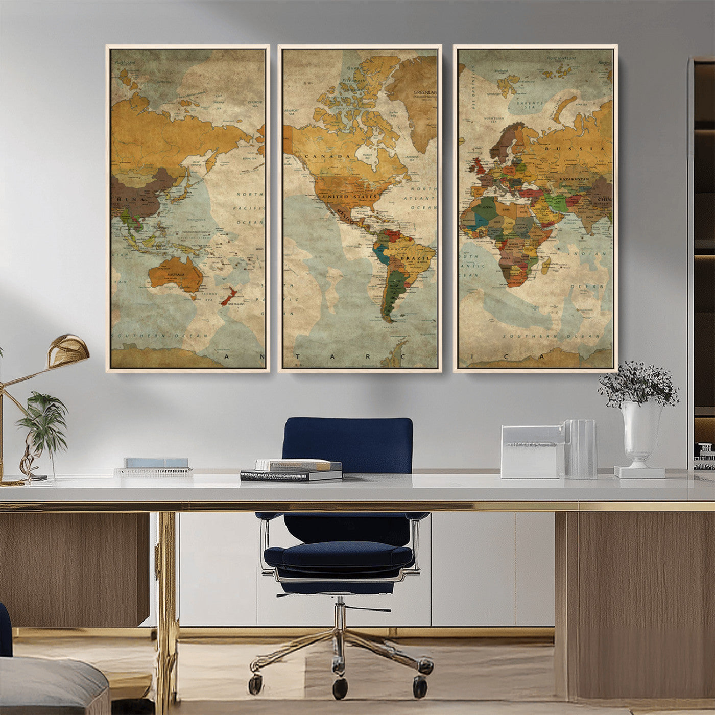 MGV-FC-48X32-3P - Push Pin World Map Canvas Print – Framed Wall Art for Couples to Track Their Travels – Anniversary