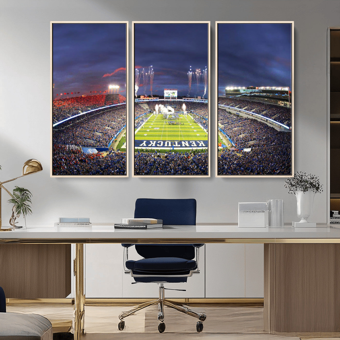 MGV-FC-48X32-3P - Kroger Field Canvas Wall Art - Kentucky Stadium Wall Art Print - Sunset Football Stadium Wall Decor