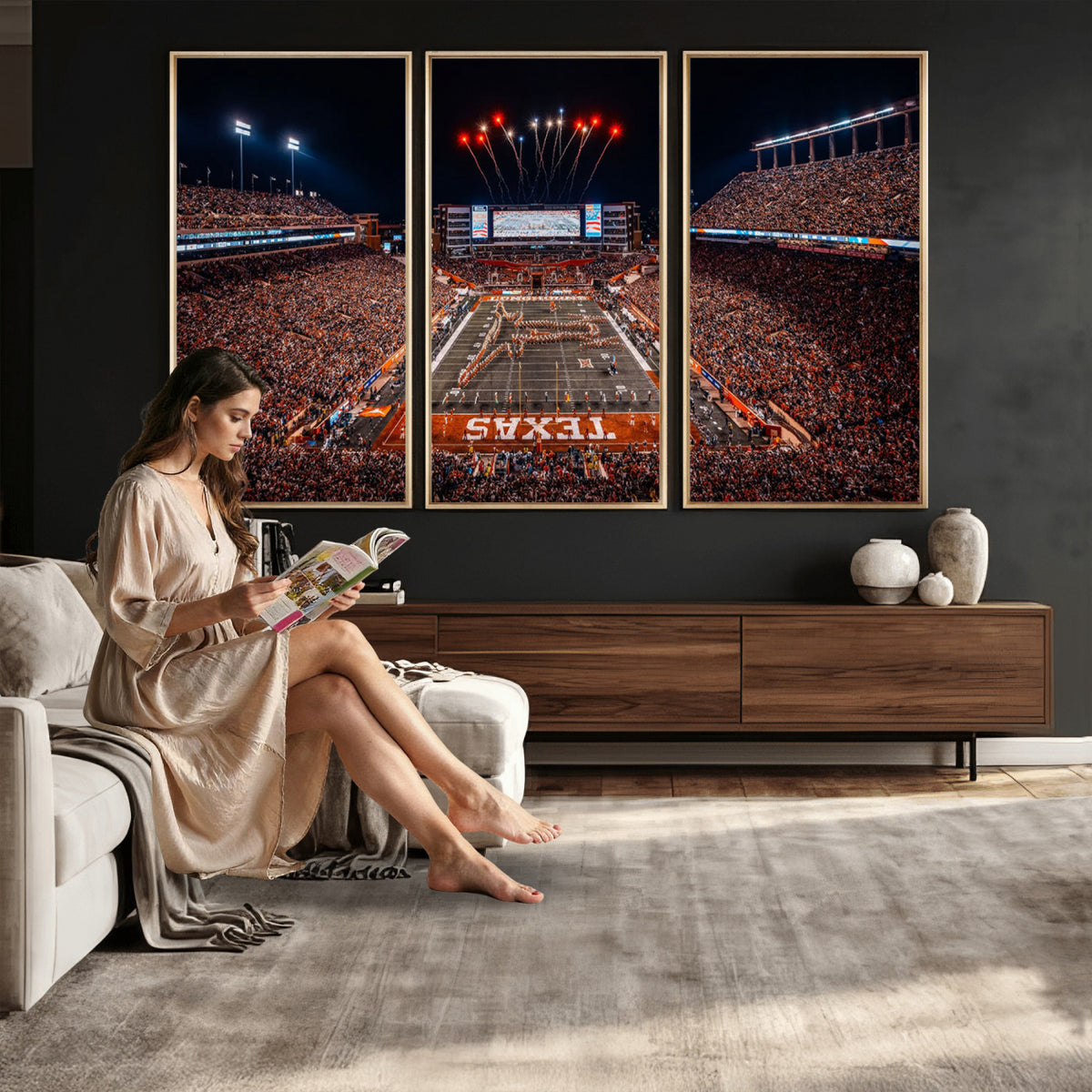 58778-PAN-FL-20X10 - Darrell K Royal Memorial Stadium | Texas Longhorns | Print Decor Wall Art Design for Home & Office Decoration