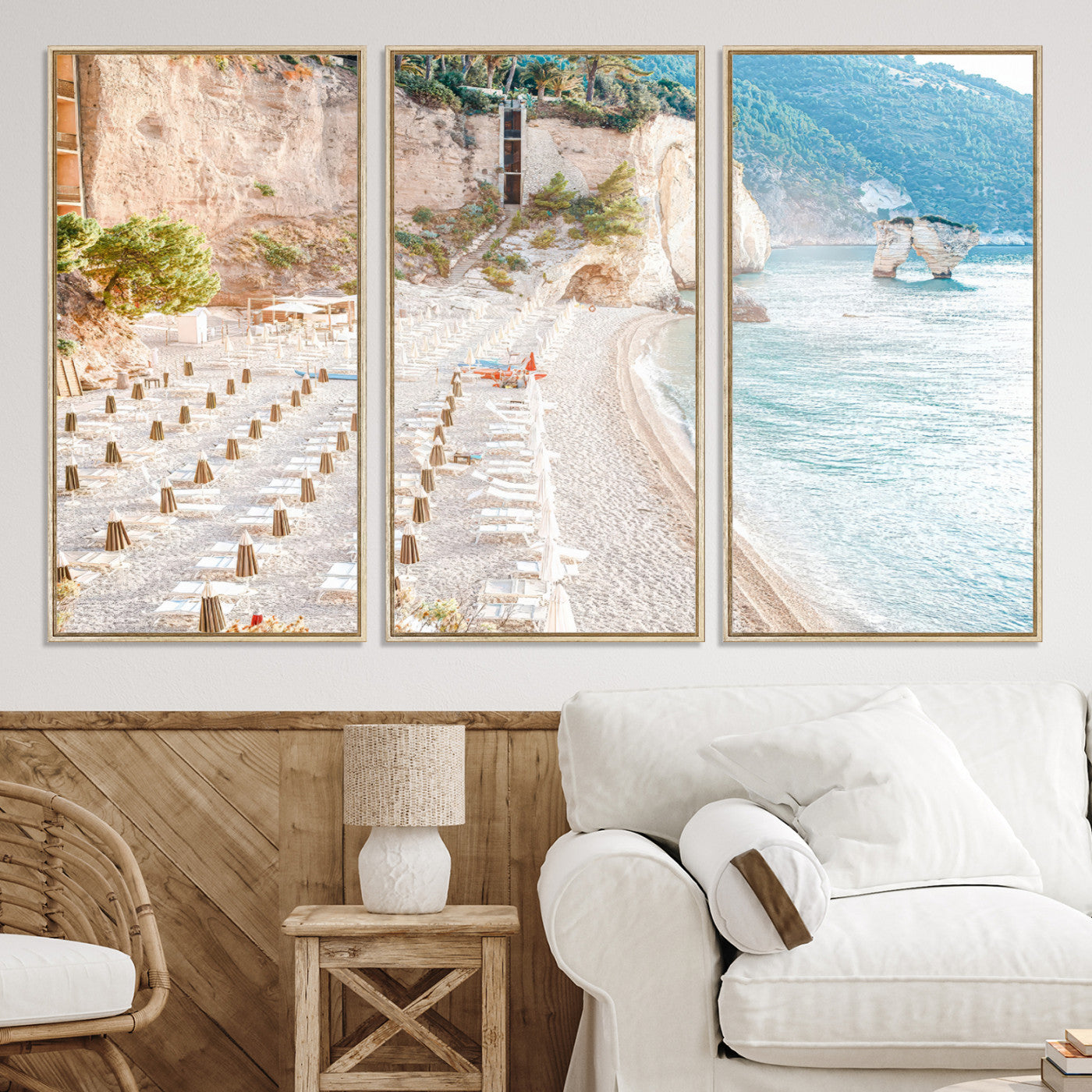 84816639-MGV-CV-36X24-Beach Wall Art Canvas Print, Framed Coastal Art Picture Print, Summer Shore Perfect Coastal Decor