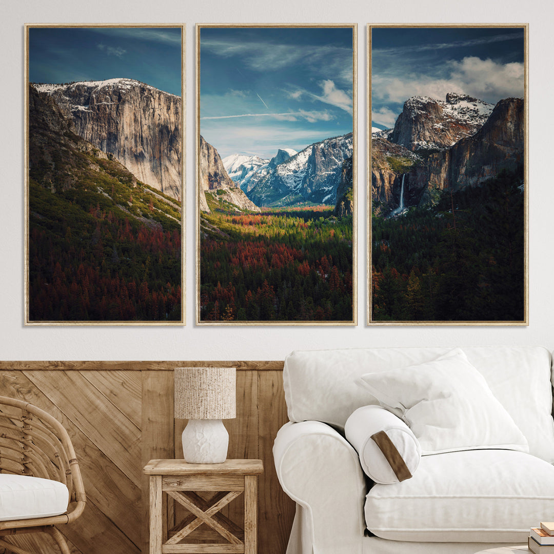 Yosemite National Park Wall Art Canvas Print, Mountain Landscape Print, Framed El Capitan Art Print, Large Scenic Nature Printing