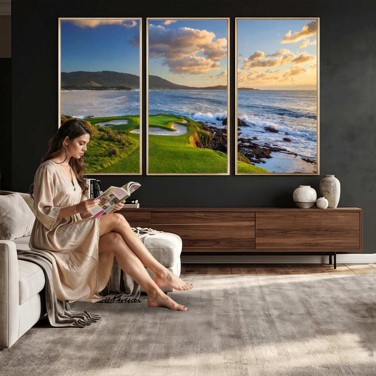 50107048-MGV-CV-36X24 - Pebble Beach Golf Links Wall Art Canvas Print