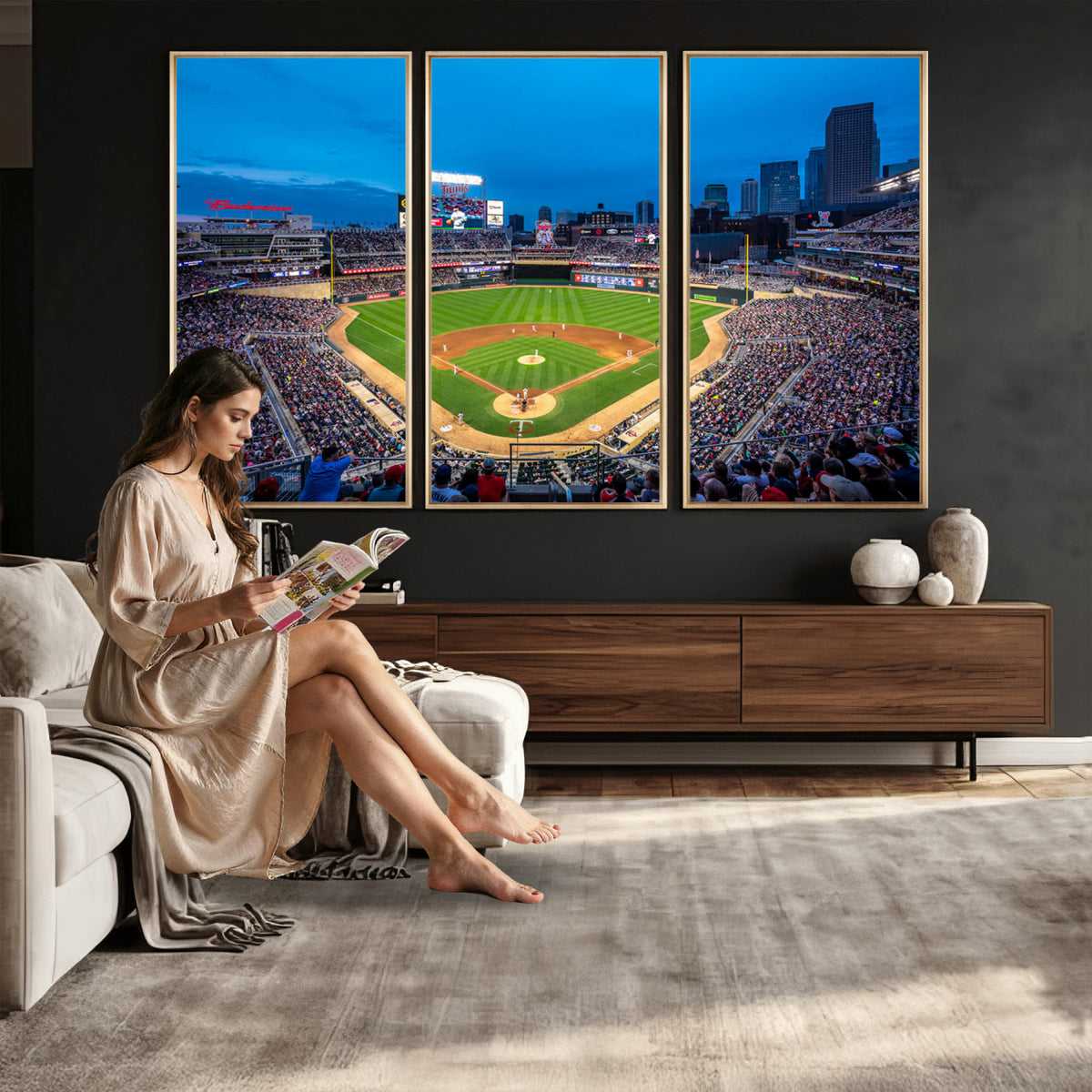 77273035-MGV-CV-36X24 - Target Field Stadium Wall Art Canvas Print, Minnesota Twins