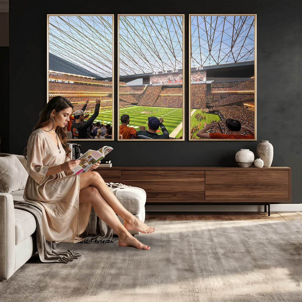 81960112-MGV-CV-36X24 - Cleveland Browns Stadium Wall Art Canvas Print