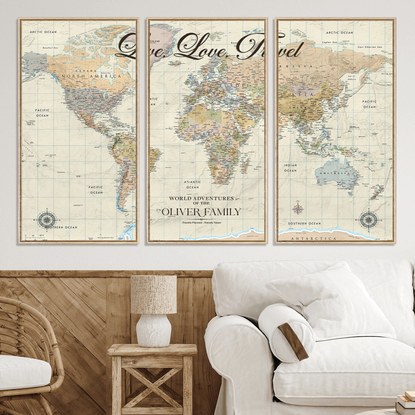 49563244-MGV-CV-36X24-Custom Push Pin World Map Wall Canvas Print – Personalized Travel Tracker with Pins – Framed Large Multi-Size Canvas for Home Office Decor