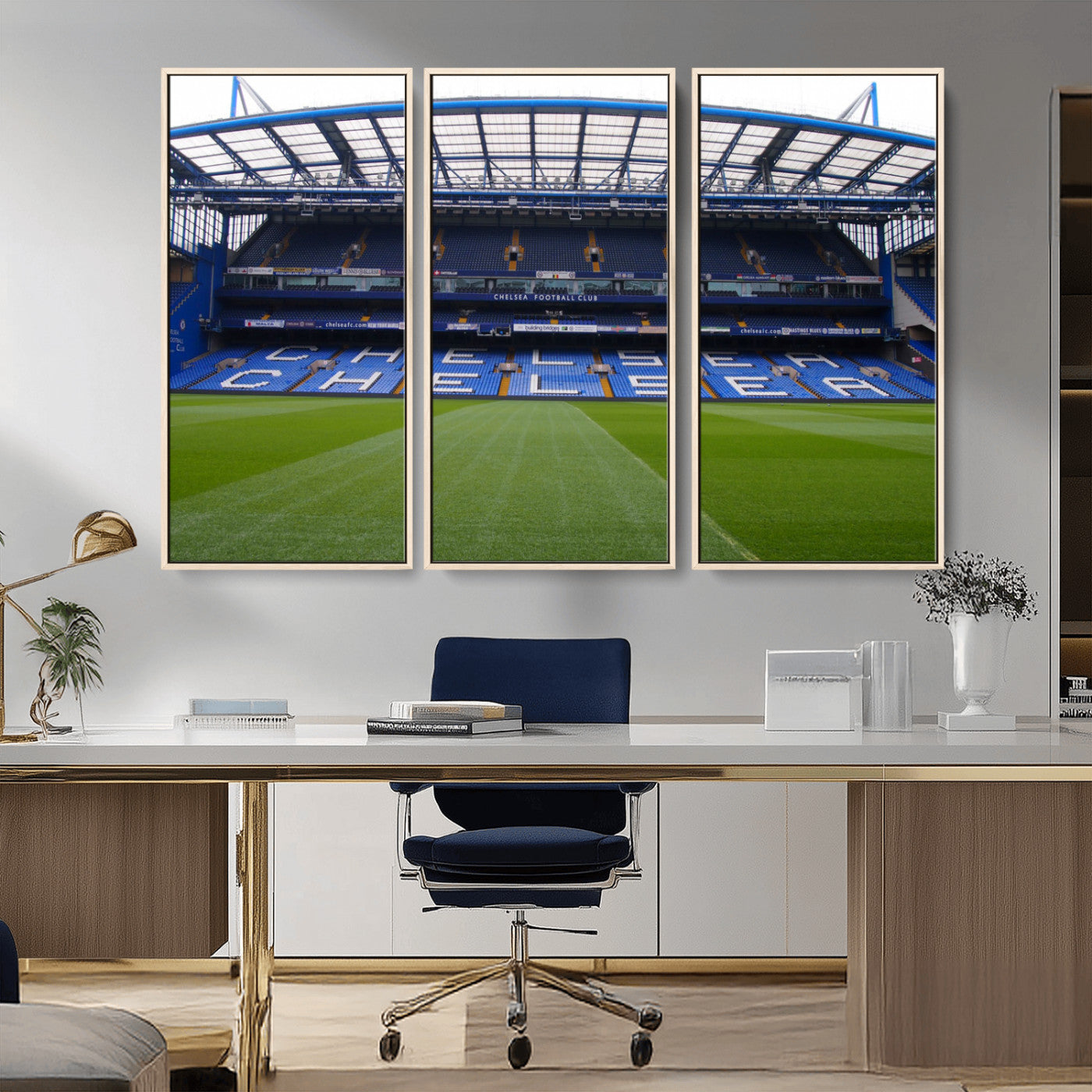 38616413CHELSA-MGV-CV-36X24-Stamford Bridge Chelsea Football Stadium Canvas Wall Art Print – Immersive Stadium Experience for Soccer Fans – Ready to Hang