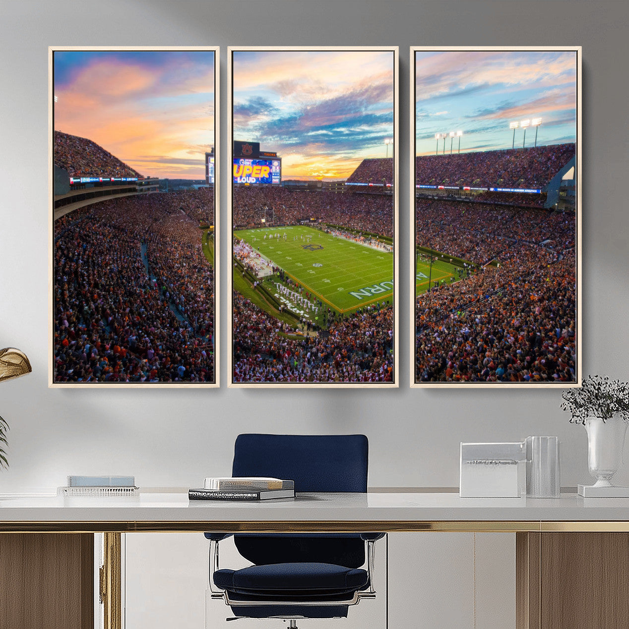 29755746-MGV-CV-36X24-Jordan-Hare Stadium Wall Art Canvas Print, Football Stadium Aerial View, College Sports Art for Man Cave or Game Room