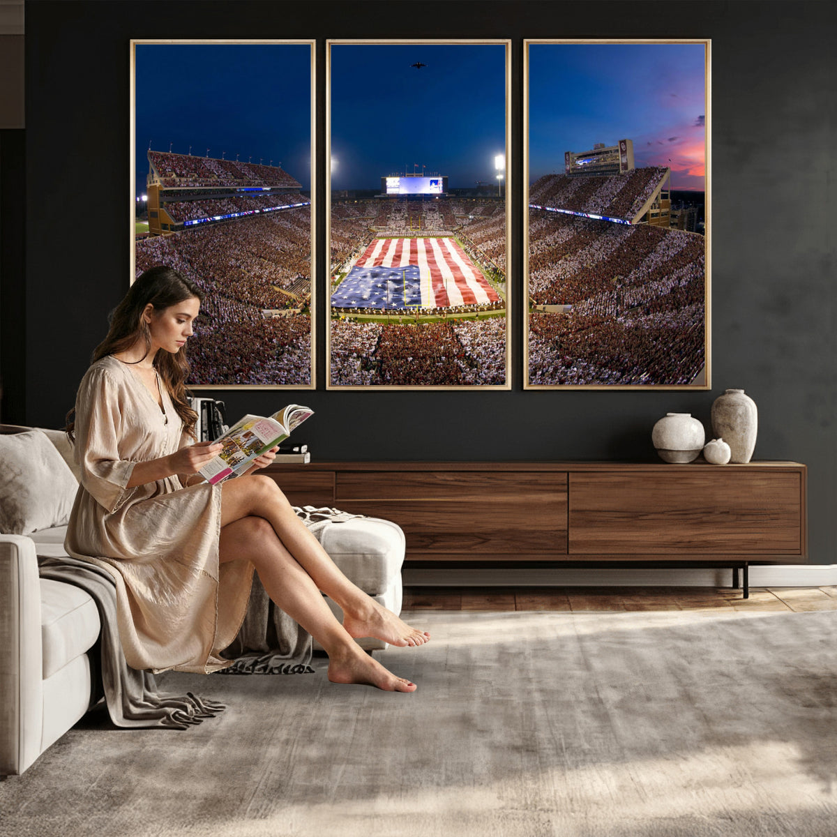 12979182-MGV-CV-36X24 - Oklahoma Sooners Memorial Stadium Wall Art Canvas Print