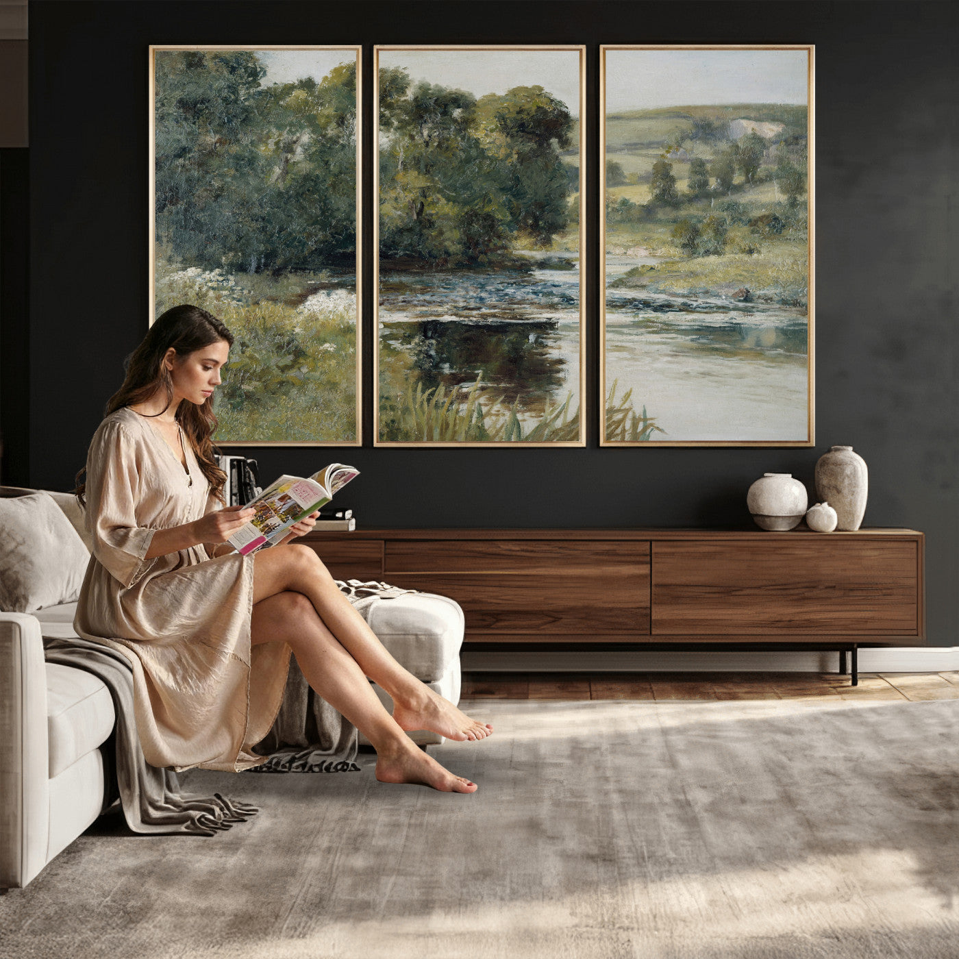 63256010-MGV-CV-36X24 - Edward Mitchell Bannister Streamside Wall Art Canvas Print