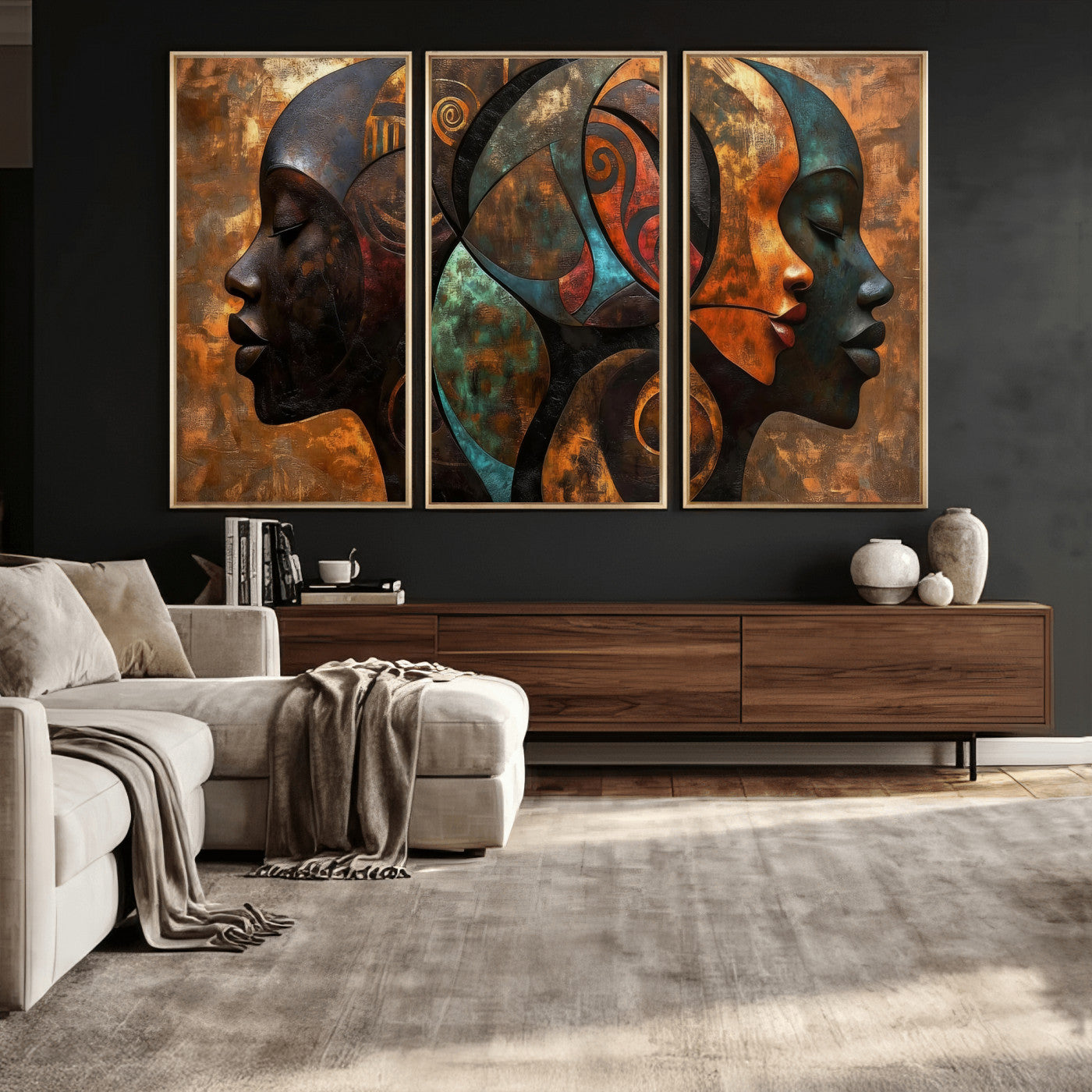 81517886-MGV-CV-36X24 - Abstract Afro American Women Wall Art Canvas Print