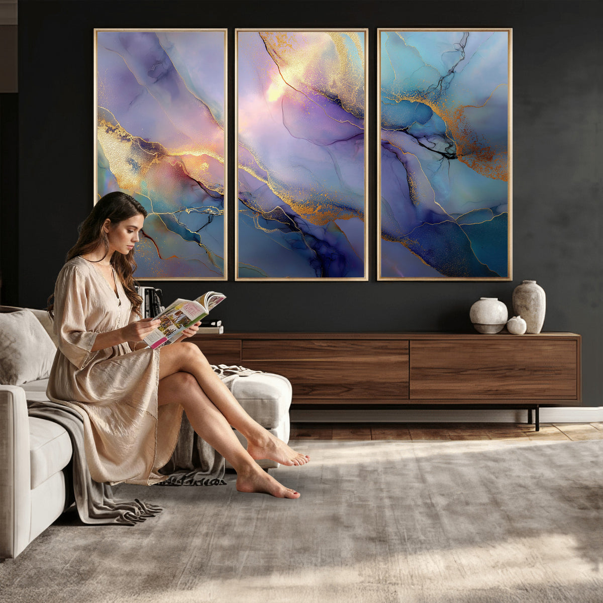 50939878-MGV-CV-36X24 - Colorful Abstract Canvas Wall Art Print, Vibrant Popup Color Art Print