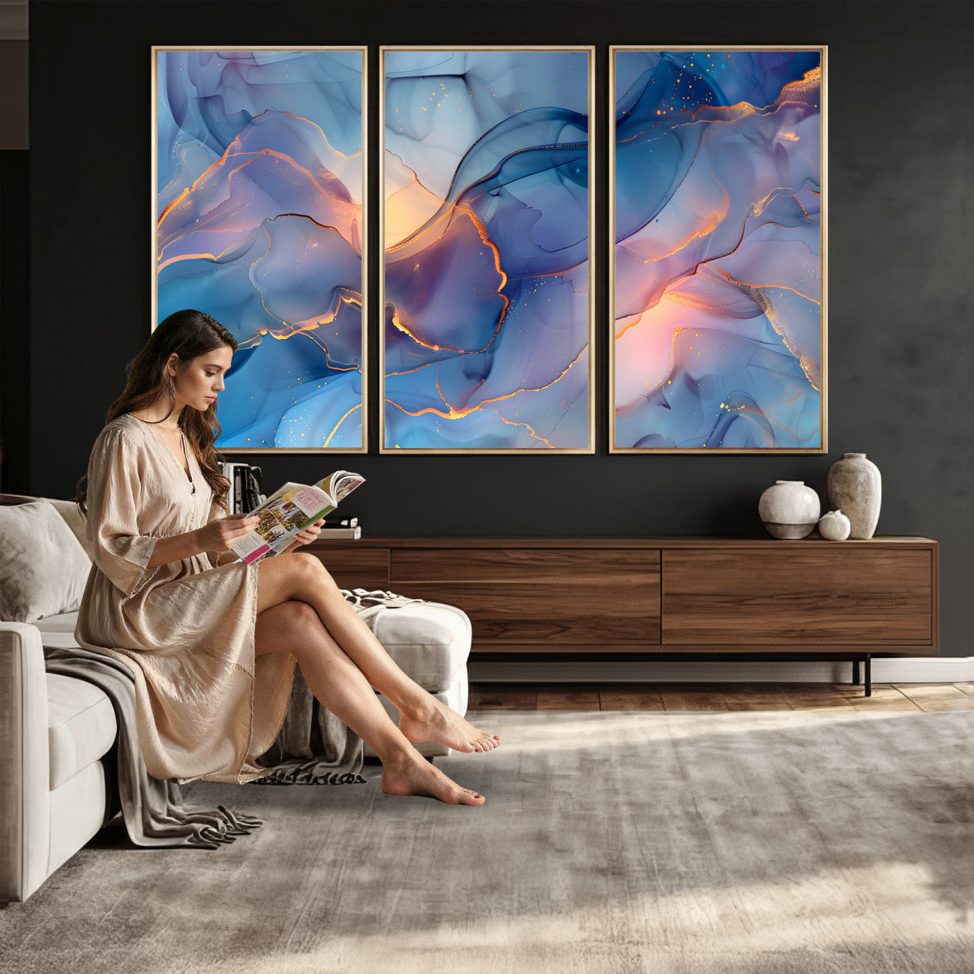 13710509-MGV-CV-36X24 - Colorful Abstract Canvas Wall Art Print, Vibrant Popup Color Art Print