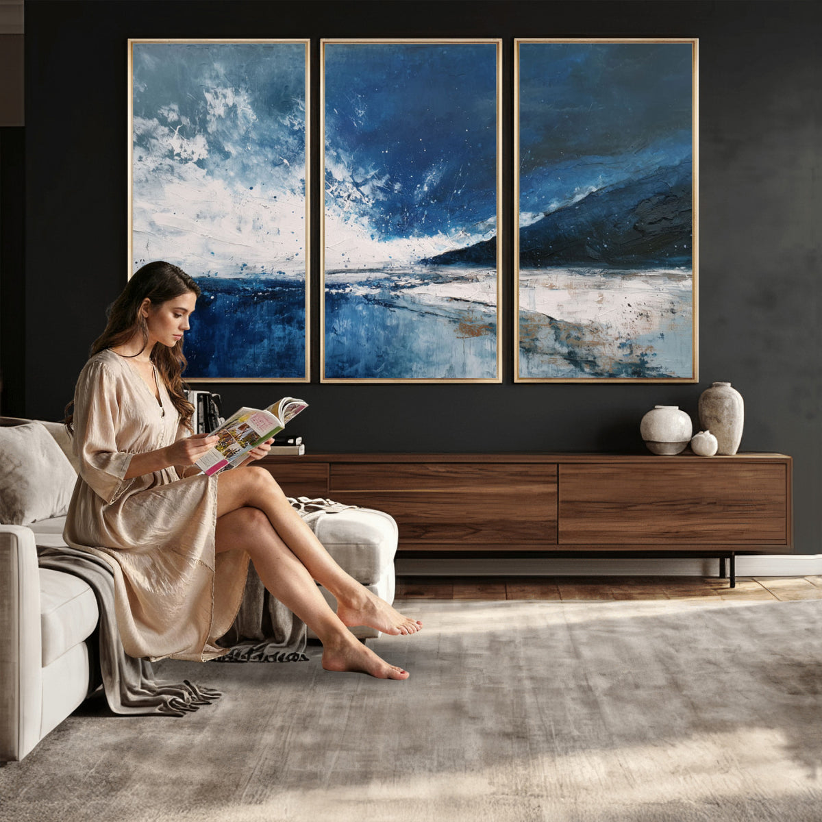 76136620-MGV-CV-36X24 - Extra Large Abstract Wall Art Canvas Print