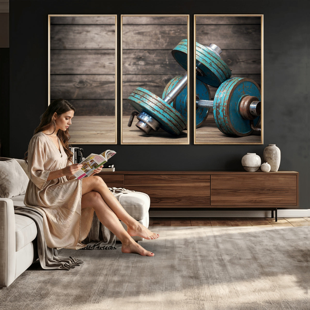39364-MGV-CV-36X24 - Dumbbell and Sport Wall Art Canvas Print