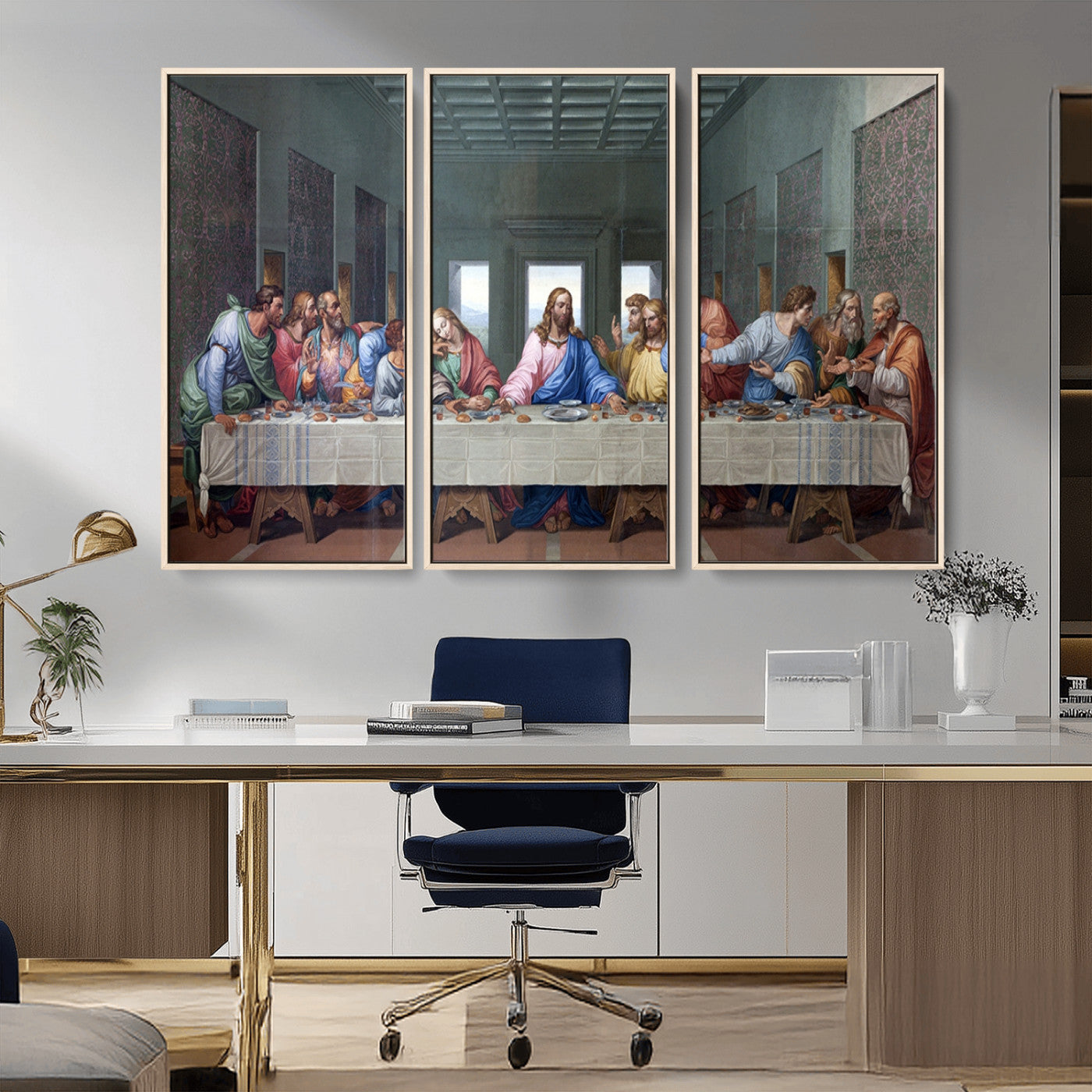 MGV-FC-48X32-3P - The Last Supper Multi Panel Canvas Wall Art