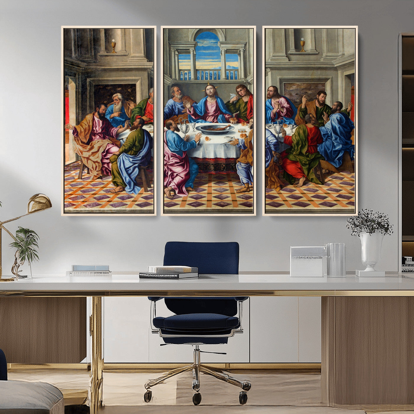 MGV-FC-48X32-3P - The Last Supper Multi Panel Canvas Wall Art