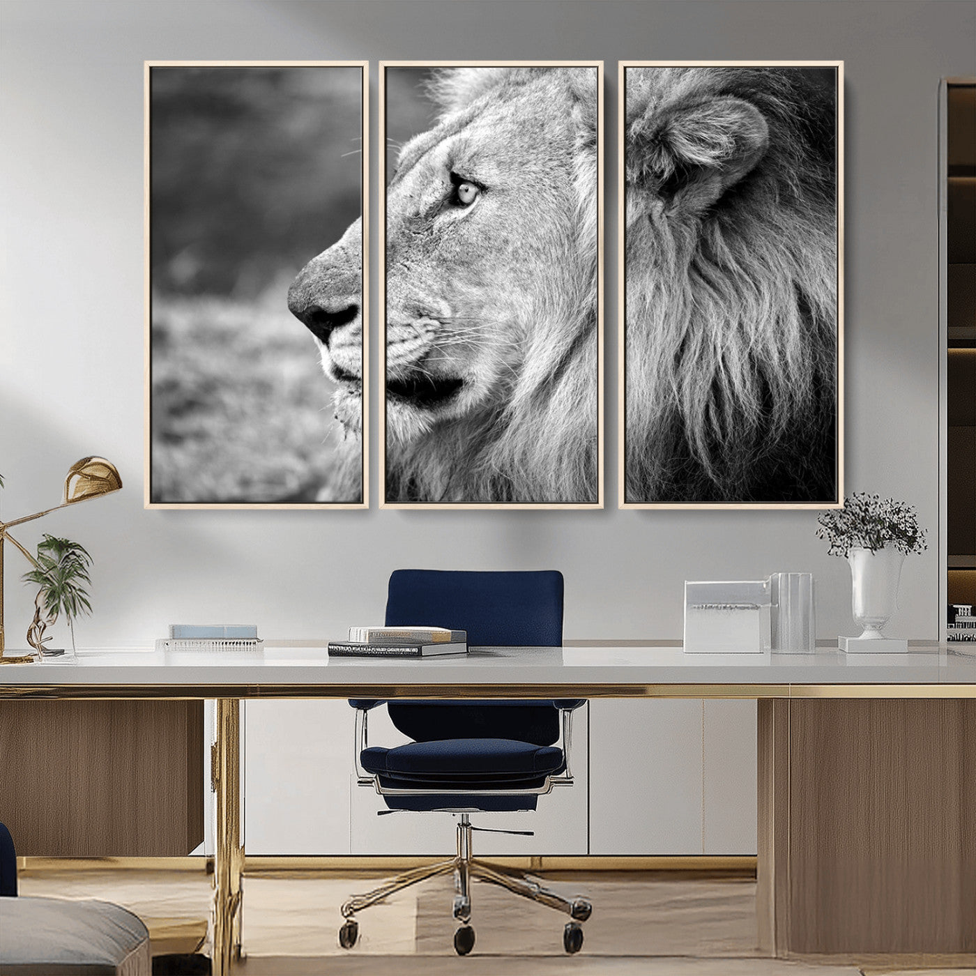 MGV-FC-48X32-3P - African Lion Wall Art Canvas Print
