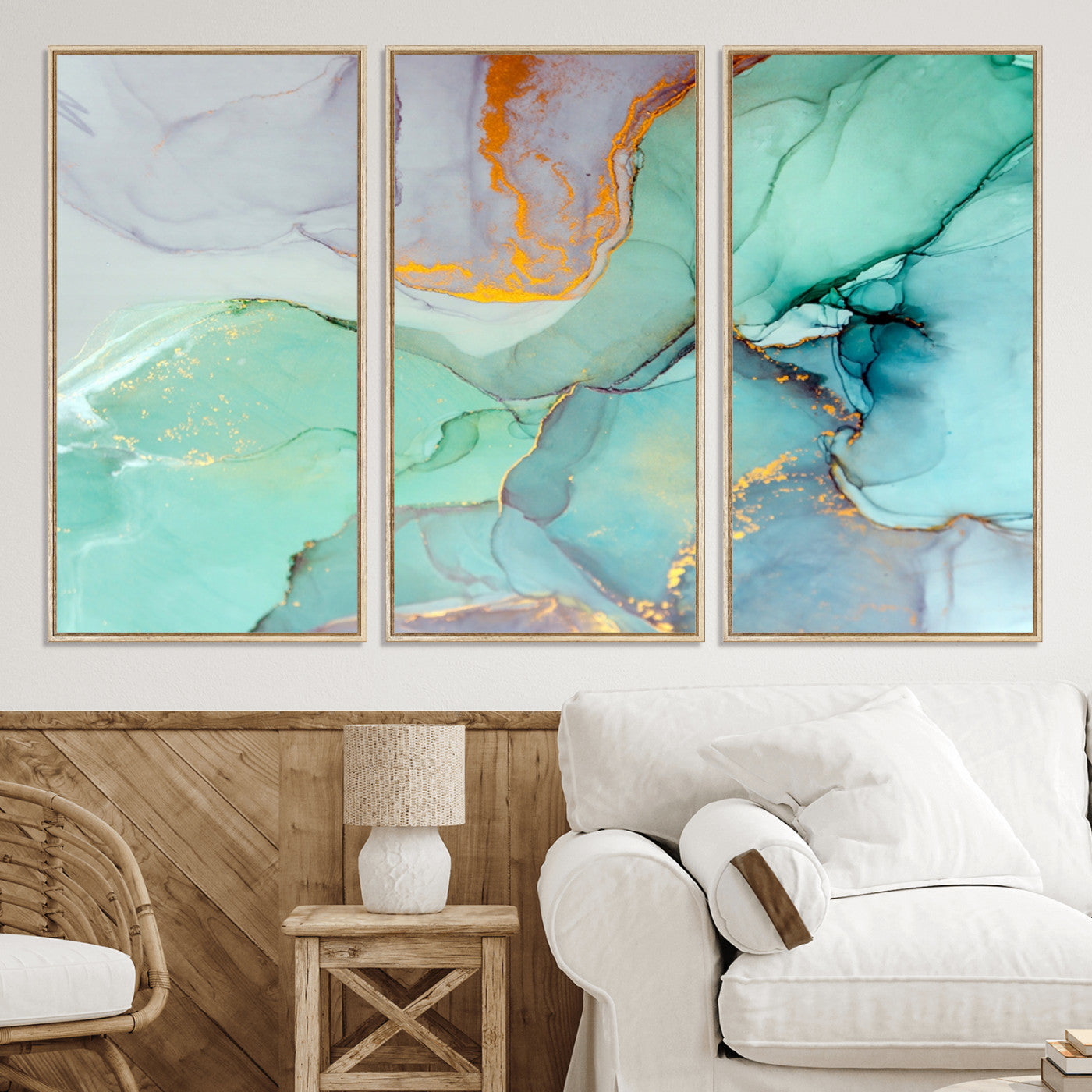 36934-MGV-CV-36X24-Colorful Marble Fluid Effect Canvas Wall Art Print
