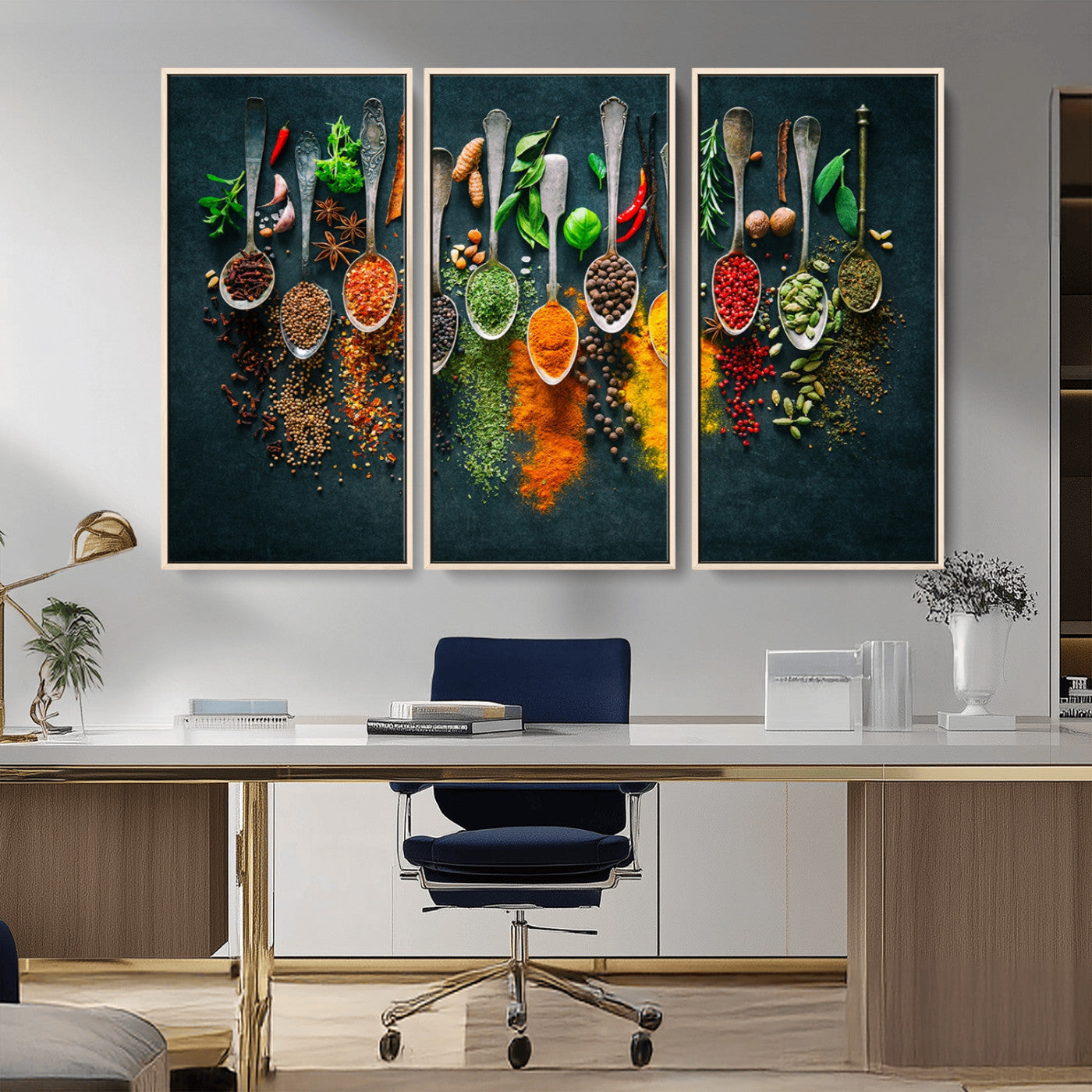 MGV-FC-48X32-3P - Herbs and Spices Kitchen Wall Art Canvas Print