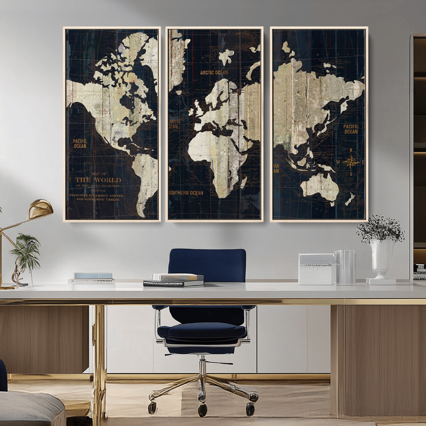 MGV-FC-48X32-3P - Push Pin World Map Canvas Print – Framed Wall Art for Couples to Track Their Travels – Anniversary