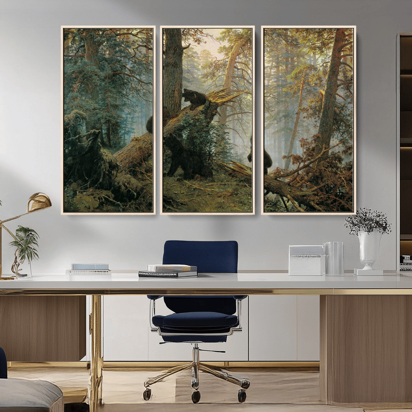 MGV-FC-48X32-3P - Grizzly Bear Cubs Wall Art Canvas Print
