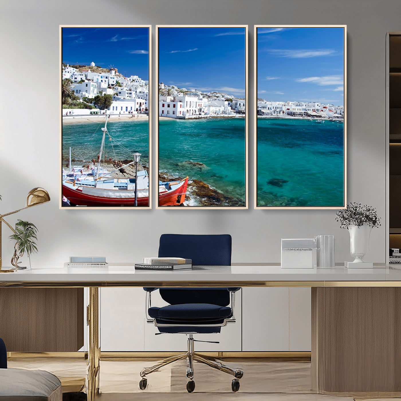 MGV-FC-48X32-3P - Santorini Wall Art Canvas Print