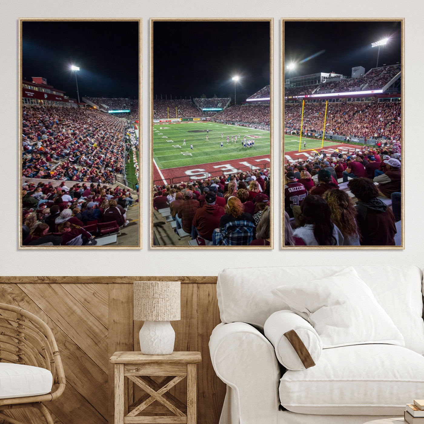 56191-MGV-CV-36X24-American Football Wall Art Canvas Print, Stadium Sport Wall Art Print