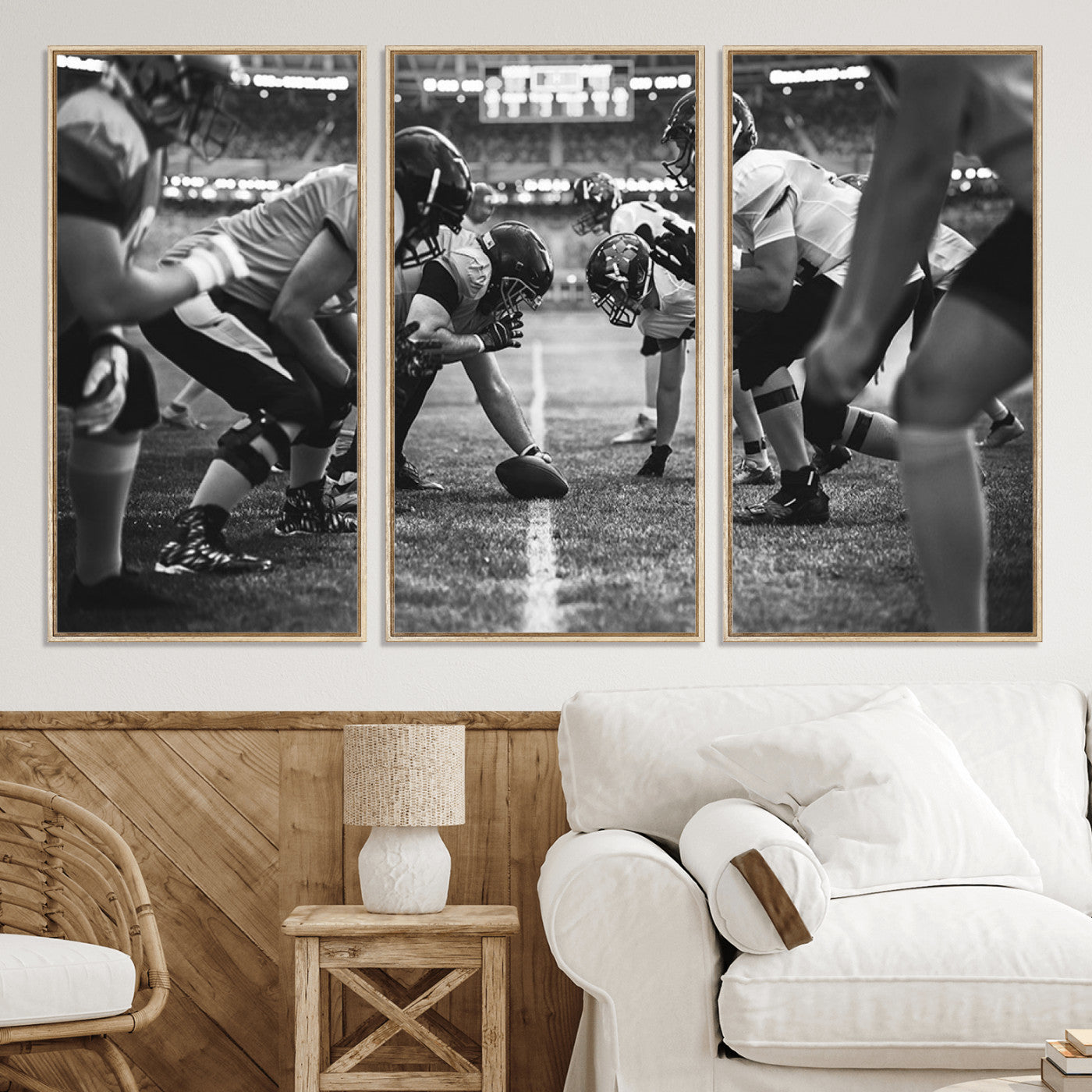13273-MGV-CV-36X24-American Football Wall Art Canvas Print, Stadium Sport Wall Art Print