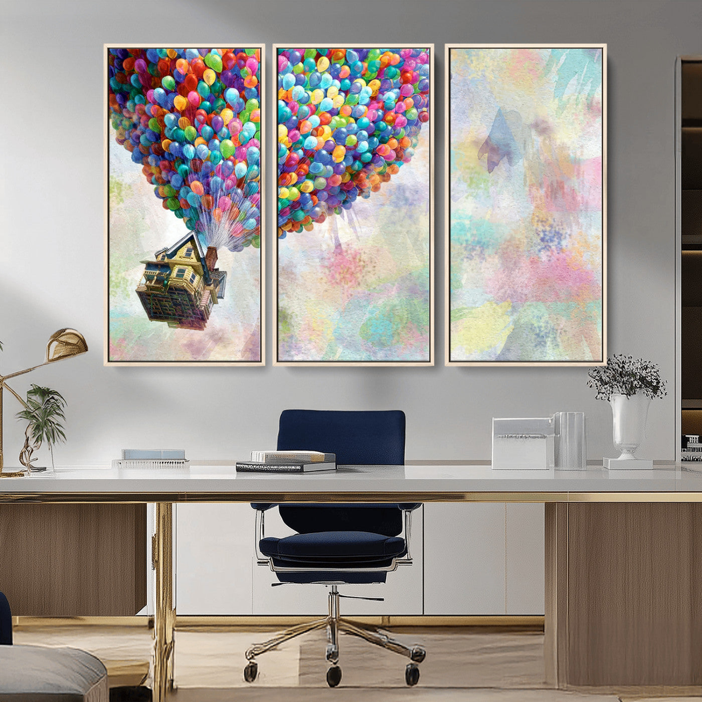 MGV-FC-48X32-3P - Up Pixar Poster, Look Up Pixar Wall Art, Up Pixar Canvas, Kids Play Game Room Decor Wall Art