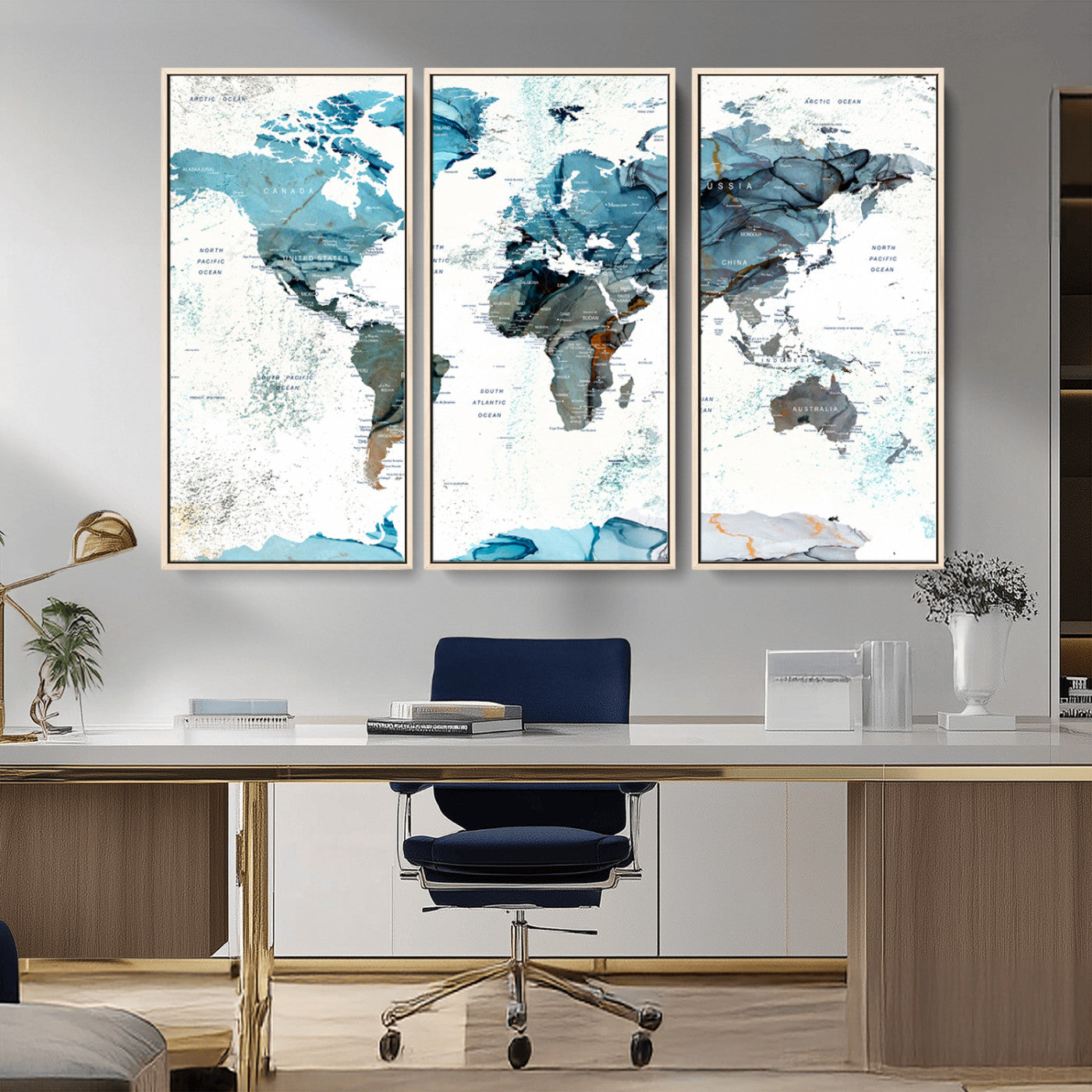 MGV-FC-48X32-3P - Push Pin World Map Canvas Print – Framed Wall Art for Couples to Track Their Travels – Anniversary