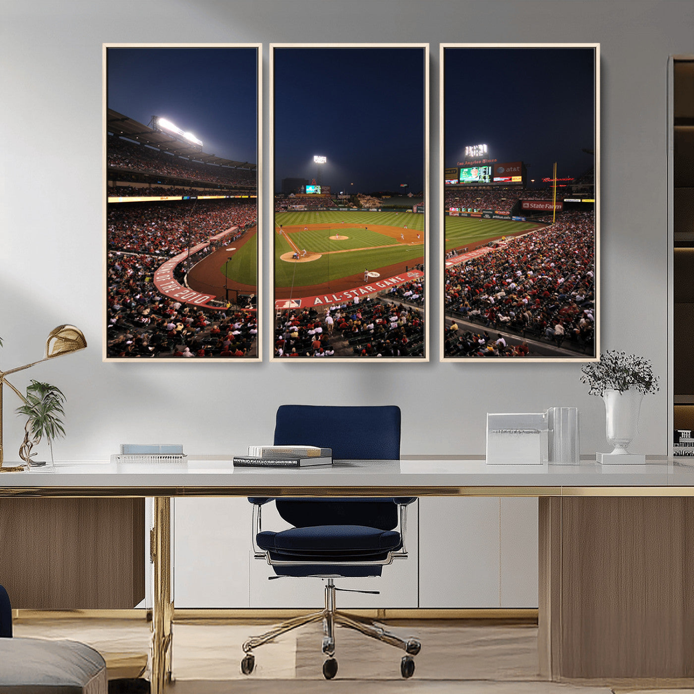 MGV-FC-48X32-3P - Los Angeles Angels Baseball Team Print - Anaheim Angel Stadium Wall Art Canvas Print