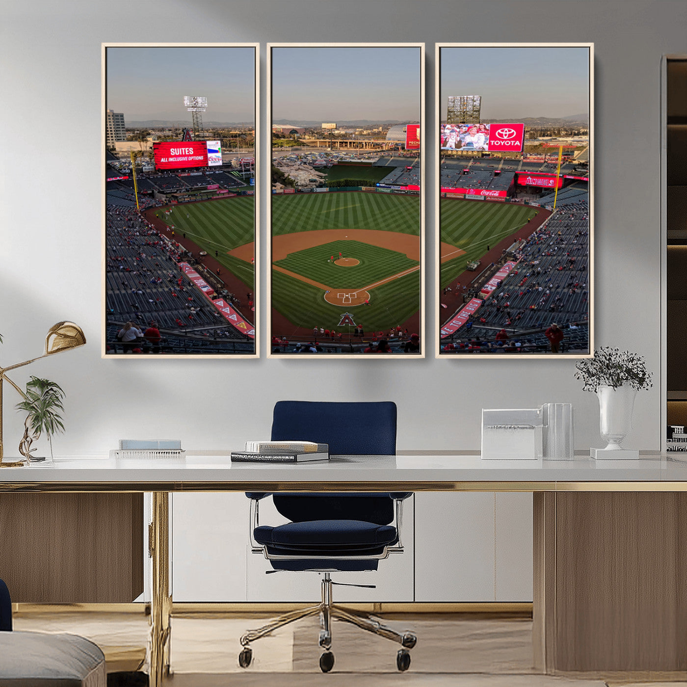 MGV-FC-48X32-3P - Los Angeles Angels Baseball Canvas Print - Anaheim Angel Stadium Wall Art Canvas Print