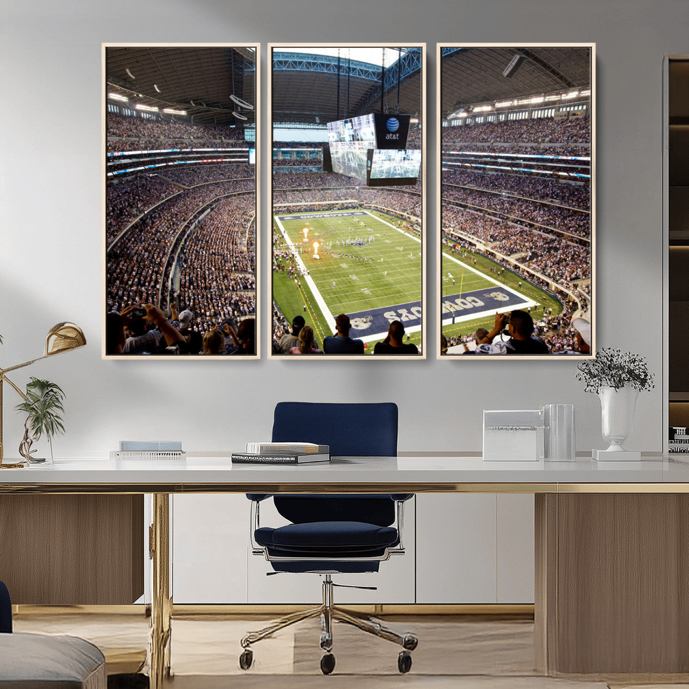 MGV-FC-48X32-3P - Dallas Cowboys Football Team Print - Arlington AT&T Stadium Wall Art Canvas Print